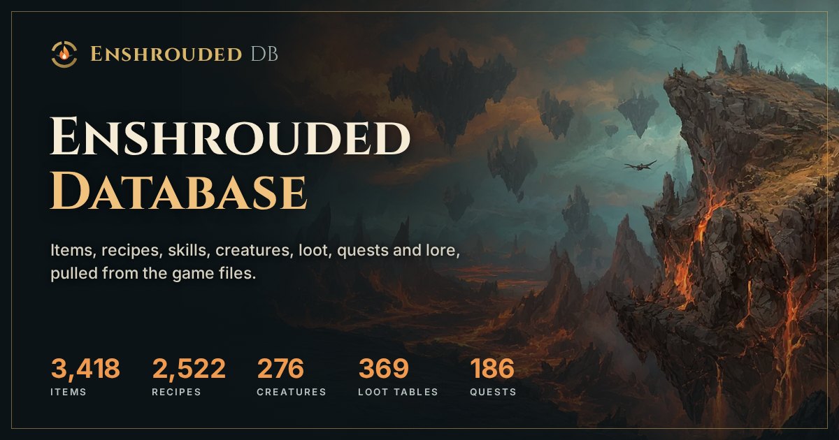 Cooking/recipe Skill Tree Blacksmith recipes ยท Enshrouded DB
